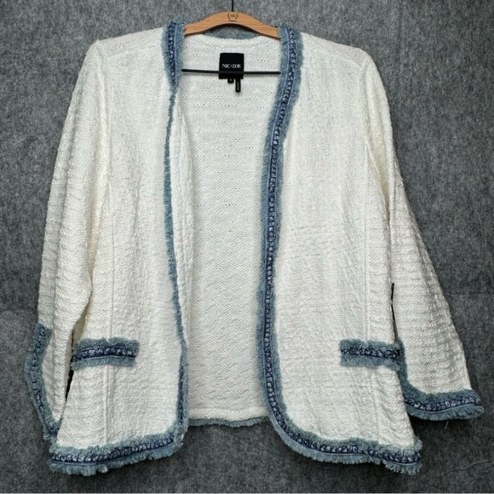 NWT Nic + Zoe Bright Side Fringed Knit‎ Jacket- Sz 1X